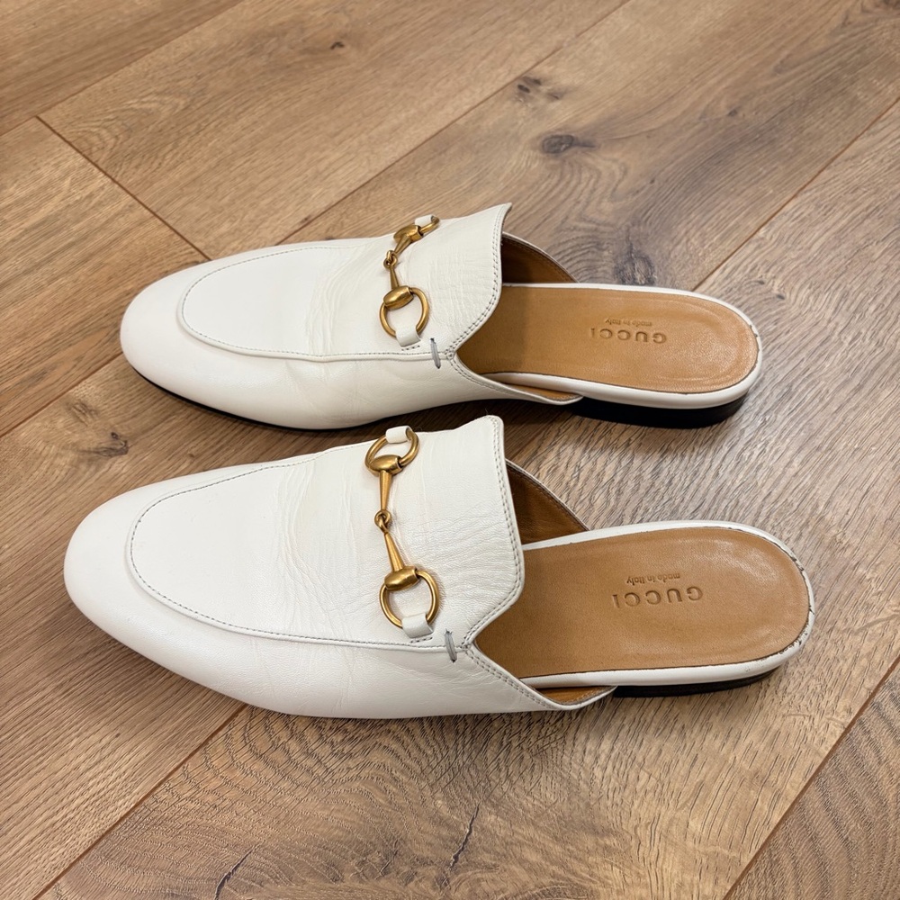 GUCCI Princetown horsebit mule in white leather - Size 38 / US 8 - Picture 6 of 12